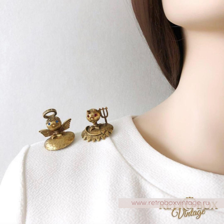 TORTOLANI Брошь наплечная «АНГЕЛОЧЕК: КОЛЛЕКЦИЯ «Голос совести»