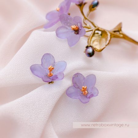 MICHAEL MICHAUD Серьги-пусеты «Нежные фиалки» коллекция African violet