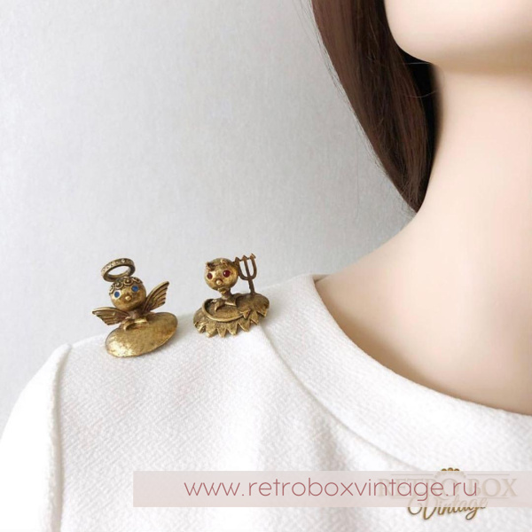 TORTOLANI Брошь наплечная «АНГЕЛОЧЕК: КОЛЛЕКЦИЯ «Голос совести»