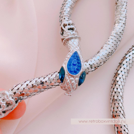 WHITING AND DAVIS Ожерелье-пояс «Серебристая змейка»