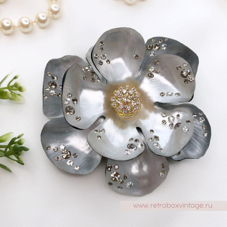 ALEXIS BITTAR Брошь «Лунный серебристый цветок»