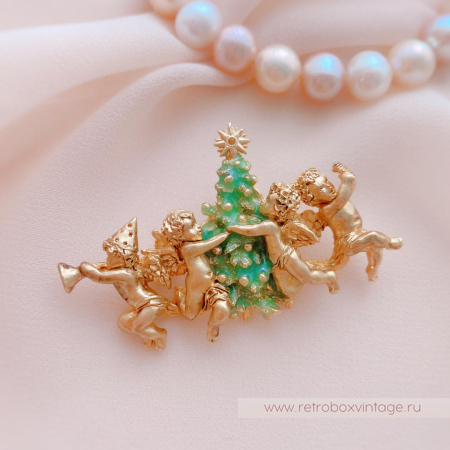 EDGAR BEREBI Брошь «Рождественские ангелы»
