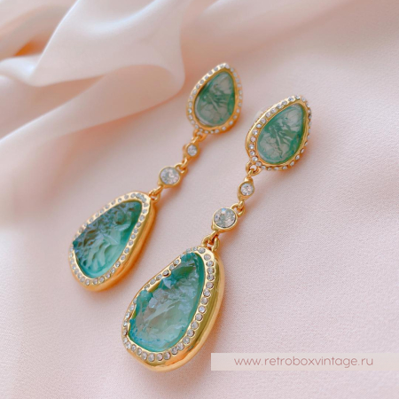 KARA ROSS Серьги «Зеленые самоцветы»