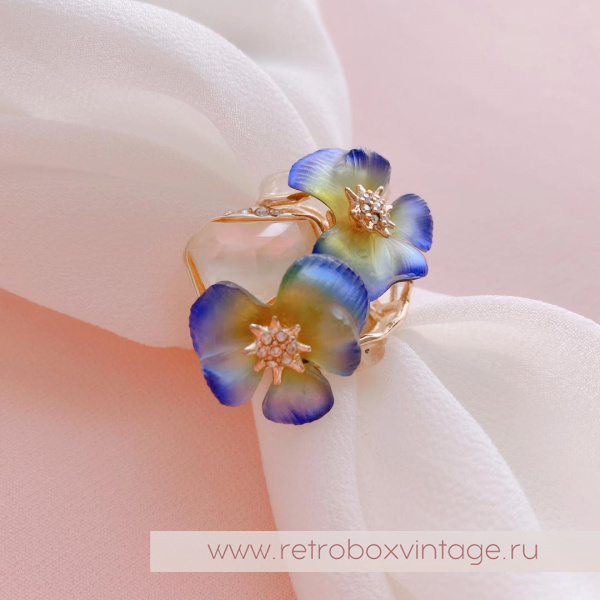 ALEXIS BITTAR Кольцо «Фиолетовые фиалки - анютины глазки»