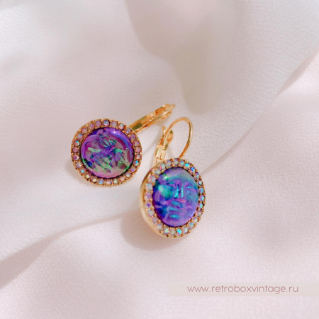 KIRKS FOLLY Кулон на кожаном шнуре «Водяная луна: фиолетовая»