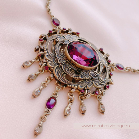 SWEET ROMANCE Ожерелье «Одетта: фиолетовый аметист в бронзе»