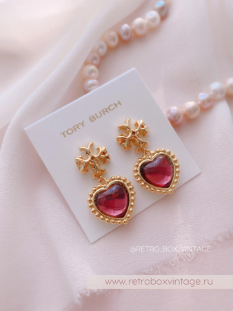 TORY BURCH Серьги «Пурпурное сердце»