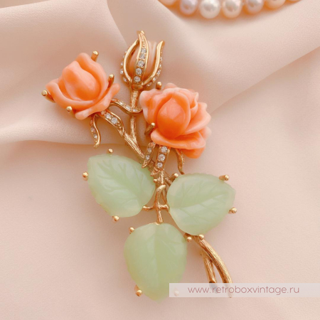 NOLAN MILLER Брошь «Коралловые розы»
