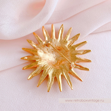 TRIFARI Брошь "Золотое солнце ацтеков"