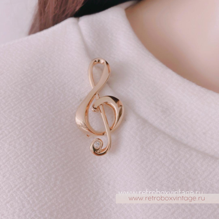 LIZ CLAIBORNE Брошь «Скрипичный ключ»