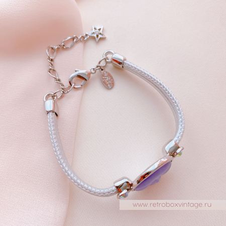 KIRKS FOLLY Браслет «Лунный свет: лавандовая в серебре на кожаном ремешке»