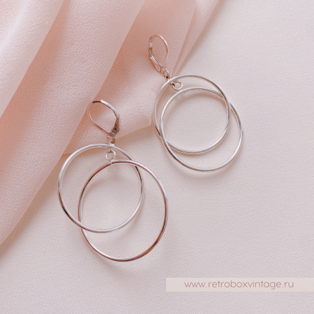 JOAN RIVERS Серьги "Двойные кольца: серебро"