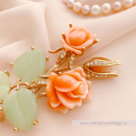 NOLAN MILLER Брошь «Коралловые розы»