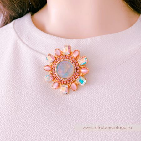 KIRKS FOLLY Брошь-кулон "Мечтающий ангел в ореоле звезды"