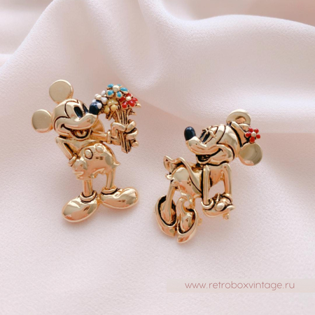 NAPIER / DISNEY Комплект брошей-пин «Сладкая парочка: Микки и Минни золото»