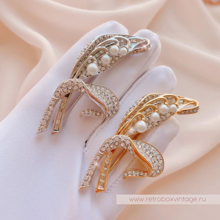 NOLAN MILLER Брошь «Хрустальный ландыш: серебро»