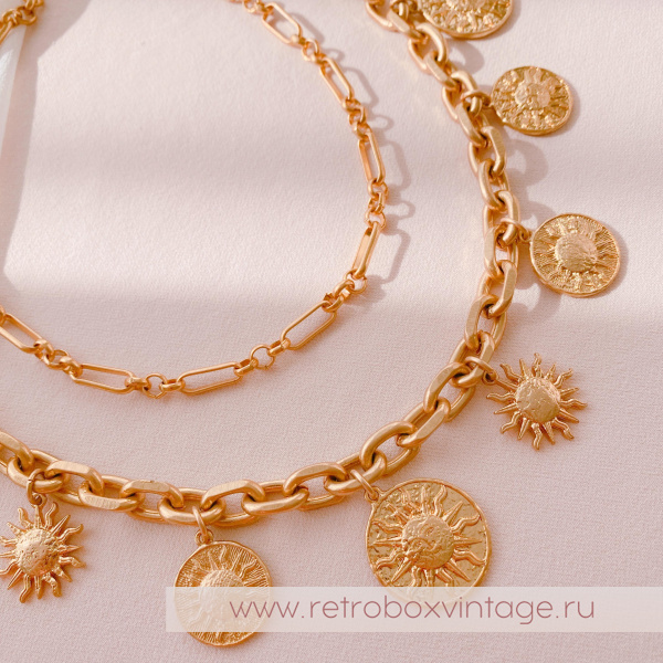 ZARA Комплект цепей "Золотые боги Солнца"
