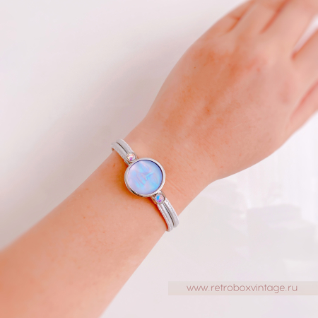 KIRKS FOLLY Браслет «Лунный свет: лавандовая в серебре на кожаном ремешке» KIRKS FOLLY Браслет «Лунный свет: лавандовая в серебре на кожаном ремешке»