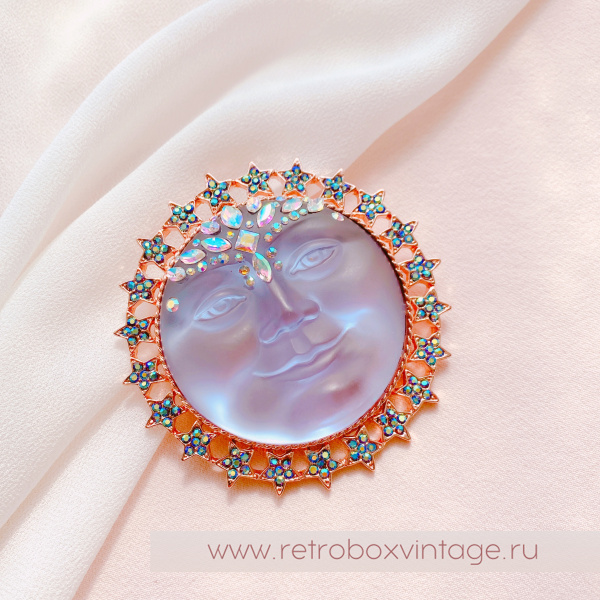 KIRKS FOLLY Брошь-кулон «Лавандовая императрица-луна»