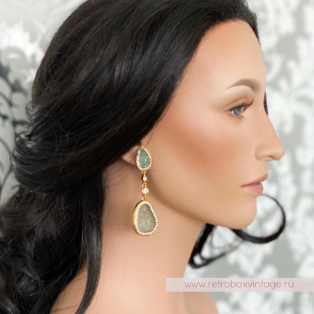 KARA ROSS Серьги «Зеленые самоцветы»