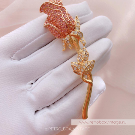 NOLAN MILLER Брошь «Нежная кристальная роза»