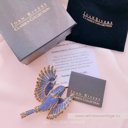 JOAN RIVERS Брошь «Синяя птица счастья» с номером на сертификате