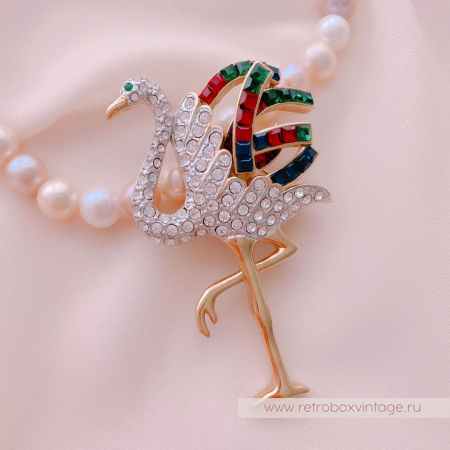 CAROLEE Брошь «Птица фламинго»