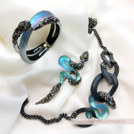 ALEXIS BITTAR Браслет "Магическая имперская змея" Коллекция IMPERIAL NOIR