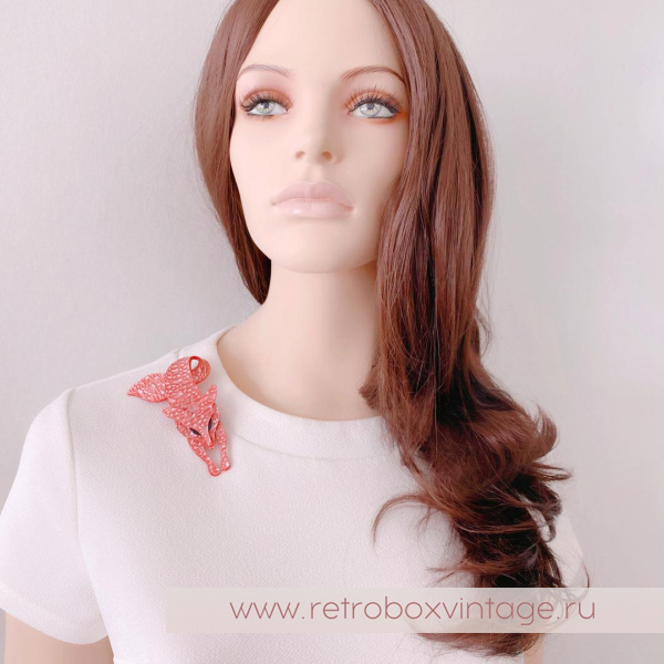 LEE STEIN Брошь «Розовая лиса»