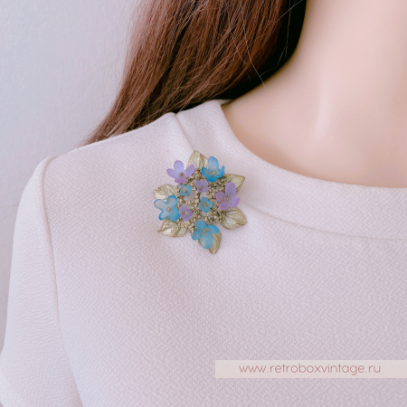 MICHAEL MICHAUD Брошь "Цветущая гортензия" большая