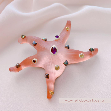 ALEXIS BITTAR Брошь «Морская звезда: коралловая»