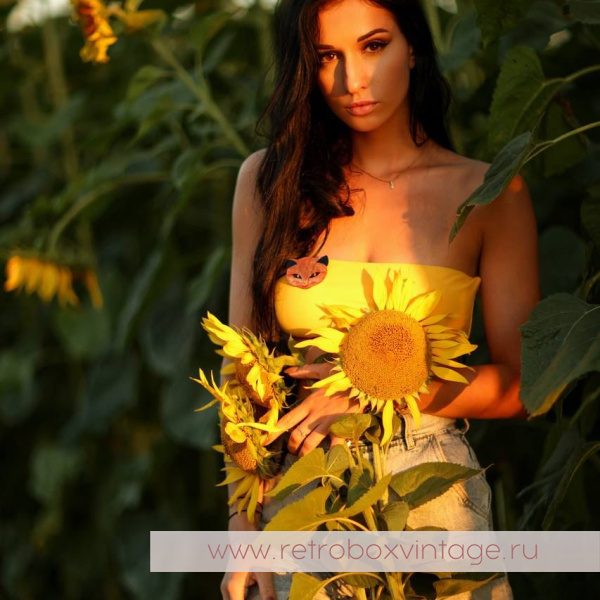 LEA STEIN Брошь «Кошечка: рыжий арлекин» черные глазки