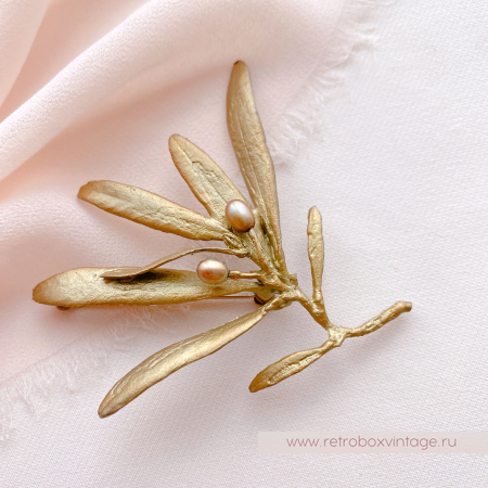 MICHAEL MICHAUD Брошь "Веточка молодой оливы"