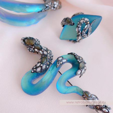 ALEXIS BITTAR Комплект «Магические имперские змеи: брошь, кольцо, браслет»