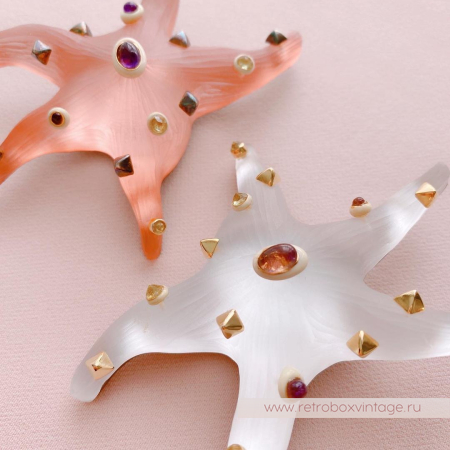 ALEXIS BITTAR Брошь «Морская звезда: белая»