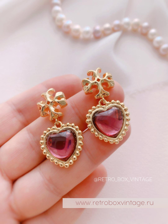 TORY BURCH Серьги «Пурпурное сердце»