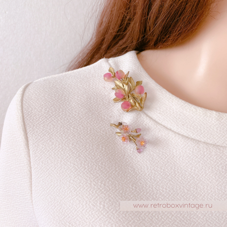 MICHAEL MICHAUD Брошь "Веточка с персиками"