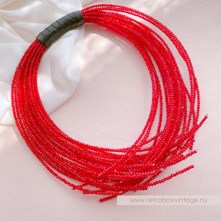 CH.ITALY Колье-трансформер «Брунелла: красный бархат» / лапы, ветви