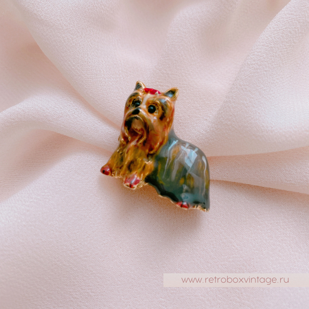 ERWIN PEARL Брошь «Собака йоркширский терьер»
