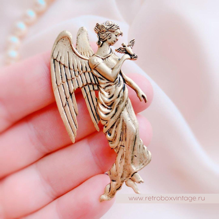 JJ / JONET JEWELRY Брошь «Ангел доброй вести: золото»