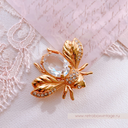 SWAROVSKI Брошь "Пчелка утренней росы"