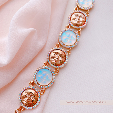 KIRKS FOLLY Браслет "Шесть лун: чередующиеся светлые и золотые"