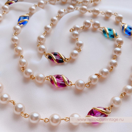 JOAN RIVERS Ожерелье «Секрет молодости: жемчуг и цветное стекло»