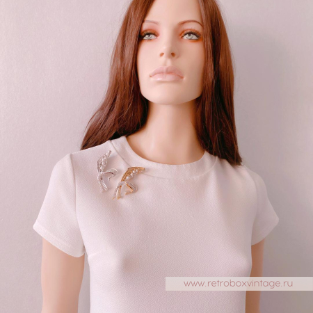 NOLAN MILLER Брошь «Хрустальный ландыш: серебро»