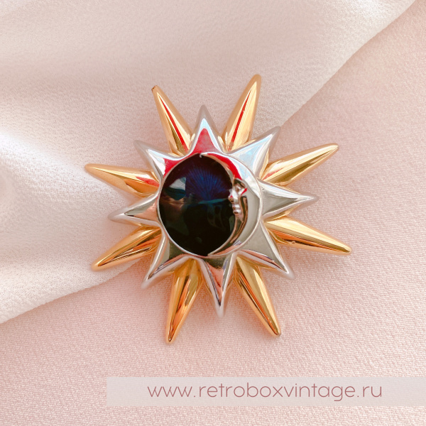 LIZ CLAIBORNE Брошь "Солнце, луна и звезда"