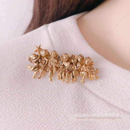EDGAR BEREBI Брошь «Ангелы любви: античное золото»