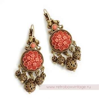 SWEET ROMANCE Серьги «Коралловая филигрань»