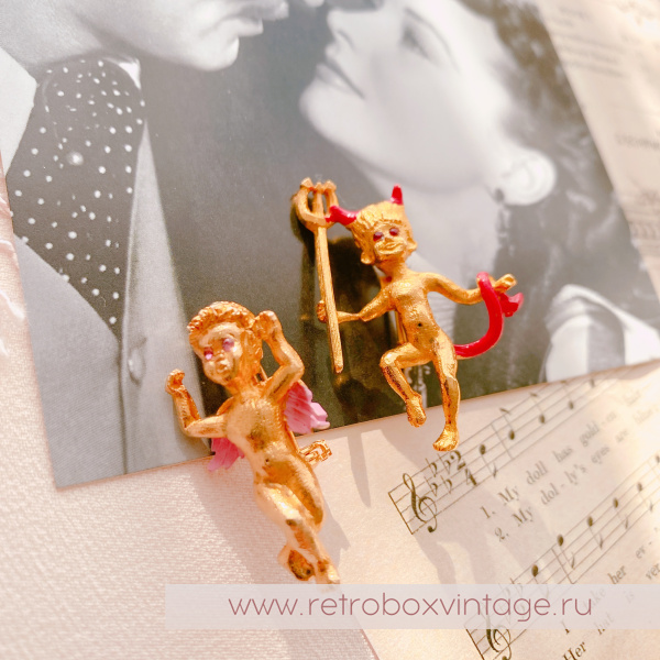 MOOD PINS Броши парные "Ангел и демон"