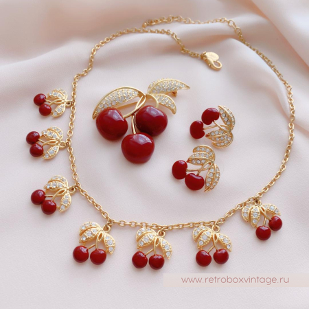 JOAN RIVERS Комплект «Спелая вишня» колье и серьги