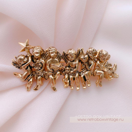EDGAR BEREBI Брошь «Ангелы любви: античное золото»